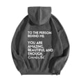thumbnail image 4 of Durtebeua Casual Solid Long Sleeve Pocket Shirt Hooded Sweatshirt Tops Womens Oversized Hoodies, 4 of 4