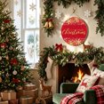thumbnail image 2 of Welcome Sign for Front Door, Merry Christmas Round Metal Wall Art Wreaths, Winter Snowflake Xmas Red Outdoor Indoor Wall Hanging Sign for Porch Decor Housewarming Gifts 11.8 Inch, 2 of 8