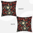 thumbnail image 7 of DouZhe Velvet Decorative Throw Pillow Covers Set of 2, Soft Square Cushion Cover with Invisible Zipper Vintage Grunge Stars Printing, 20"x20", 7 of 7