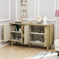 thumbnail image 2 of 59.84" 4-Door Storage Cabinet, Wood Sideboard with Linen Decorated Doors for Bedroom, Living Room, Office, 2 of 7