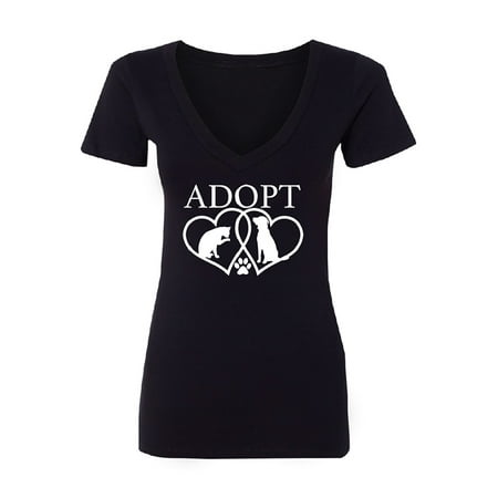 Adopt Heart Dog & Cat Best Friends Women Deep V-neck (The Best Souvenirs Auckland)