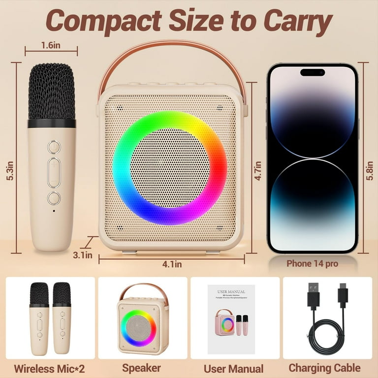 Mini Karaoke Speaker With Mic Portable Bluetooth Speaker With Mic Super