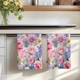 thumbnail image 7 of Purple Pink Floral Kitchen Towels Set of 4, Spring Watercolor Country Flower Absorbent Dish Towels for Kitchen, Microfiber Hand Towel, Quick Drying Tea Towel for Cleaning Decorative Dishcloths, 7 of 7