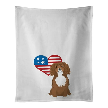 

Cavalier King Charles Spaniel Ruby Patriotic White Kitchen Towel Set of 2 19 in x 28 in