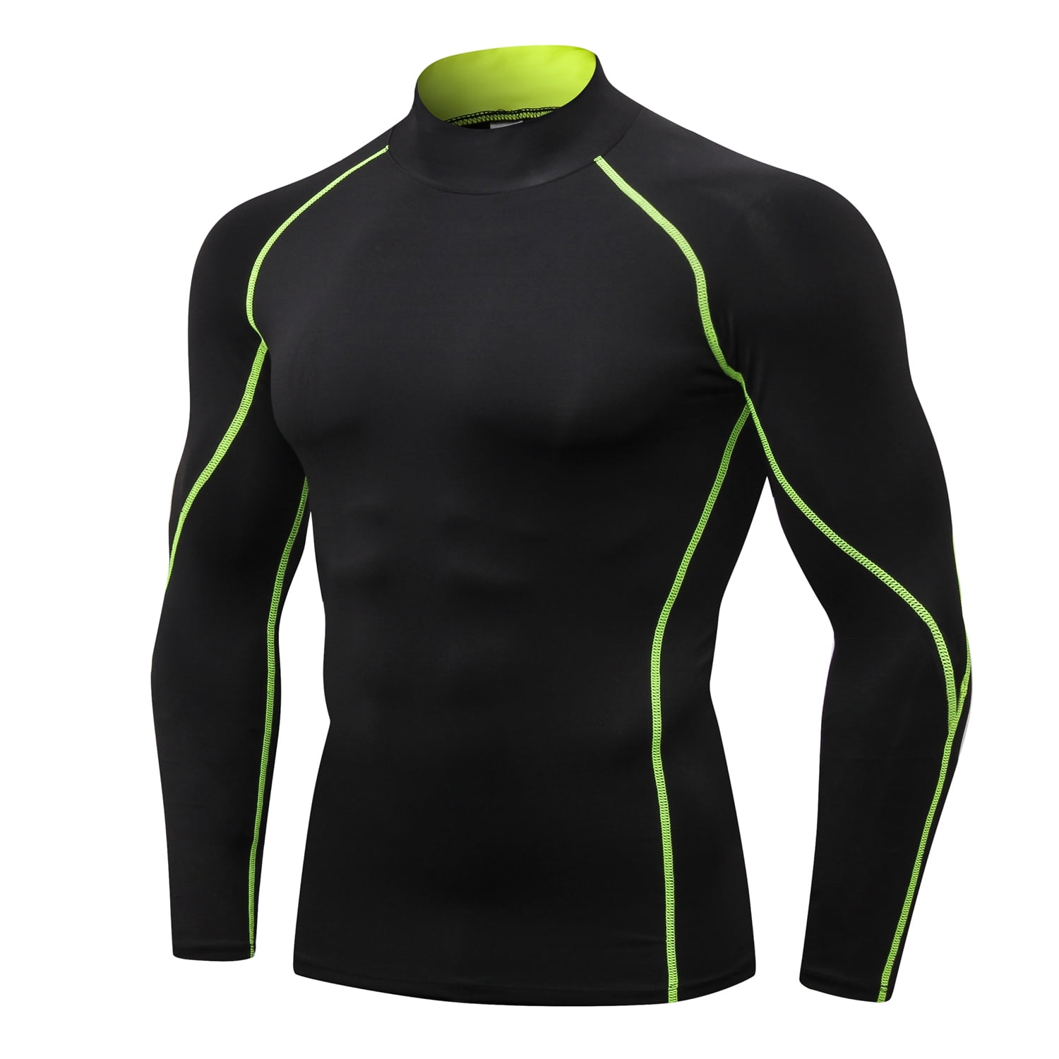 LANBAOSI Men Mock Turtleneck Compression Shirt Long Sleeve