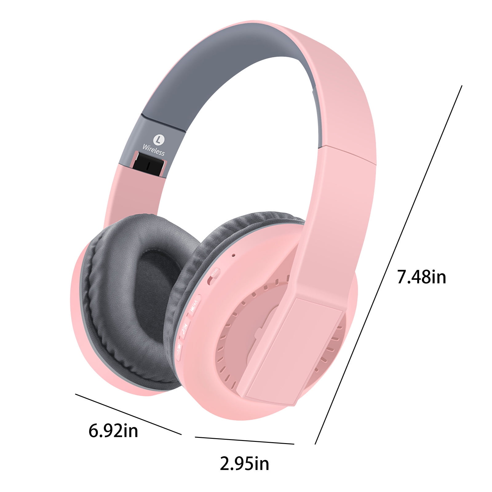 Wireless Bluetooth On-Ear Headphones, Apple & Android Compatible, Up to 50 Hours of Battery Life,Pink