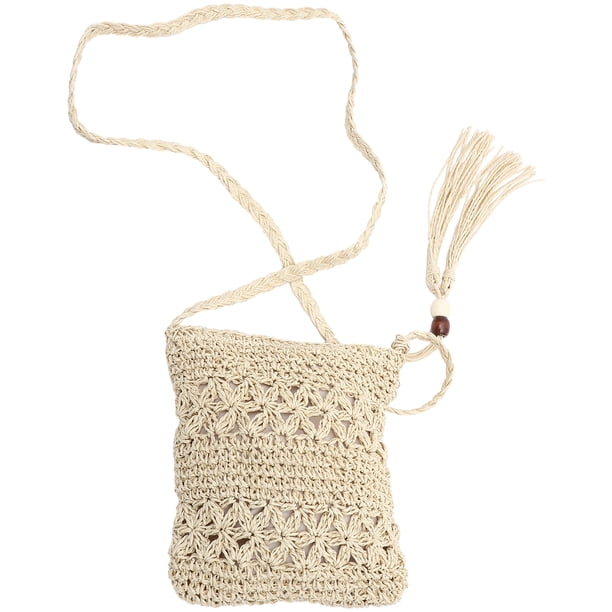 Bolso de playa tejido de paja Tota tejida de vacaciones en el hombro de hombro