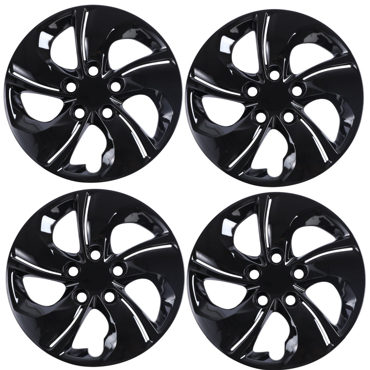 15" Set of 4 Hubcaps Wheel Rims Cover for 2013-2015 Honda Civic Sedan,2013 Honda Civic Coupe,Compatible With Steel Wheels Bolt on Installation(Black Lacquer)