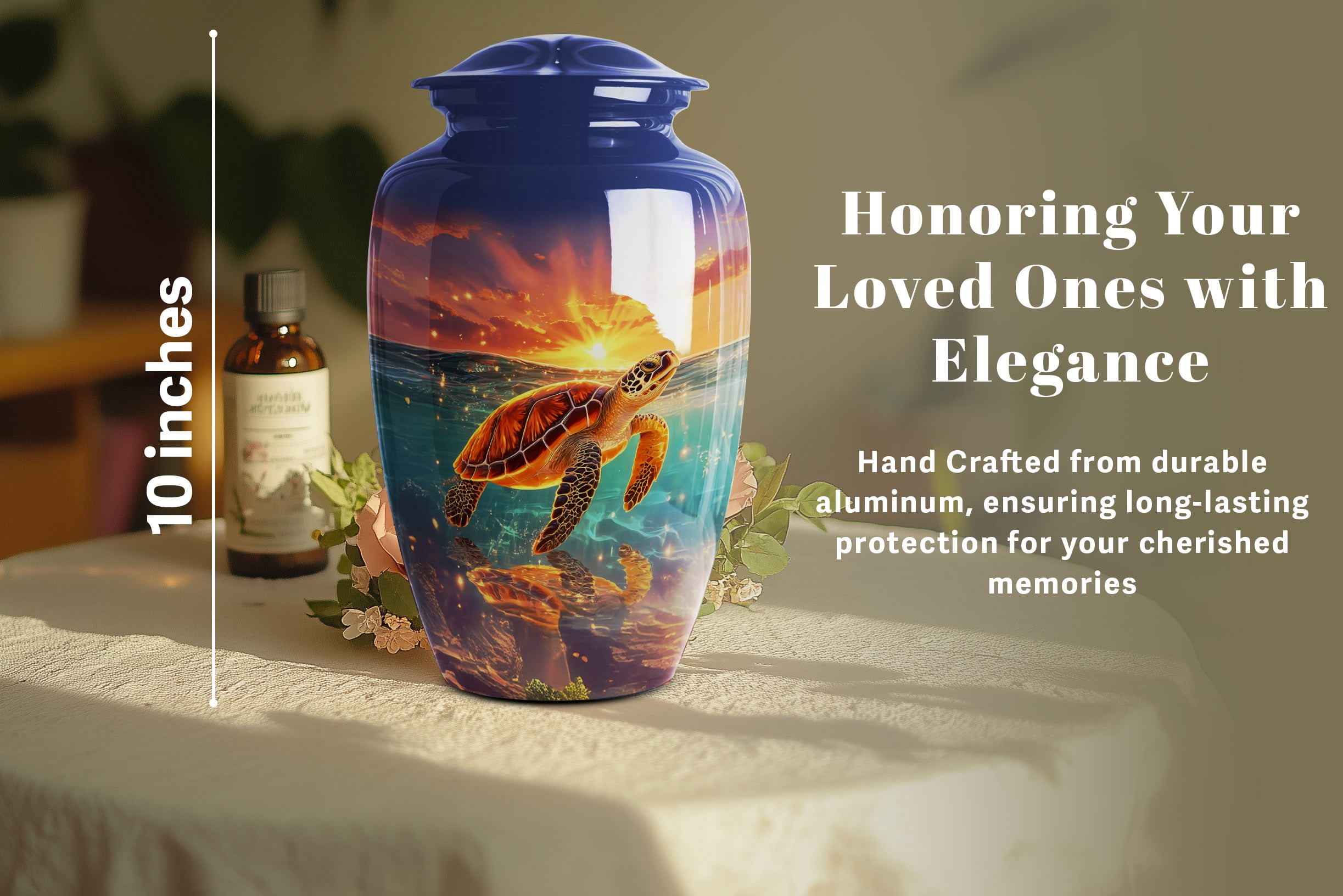 Turtle urns for human Ashes large, urn for ashes for women, Funeral Urn