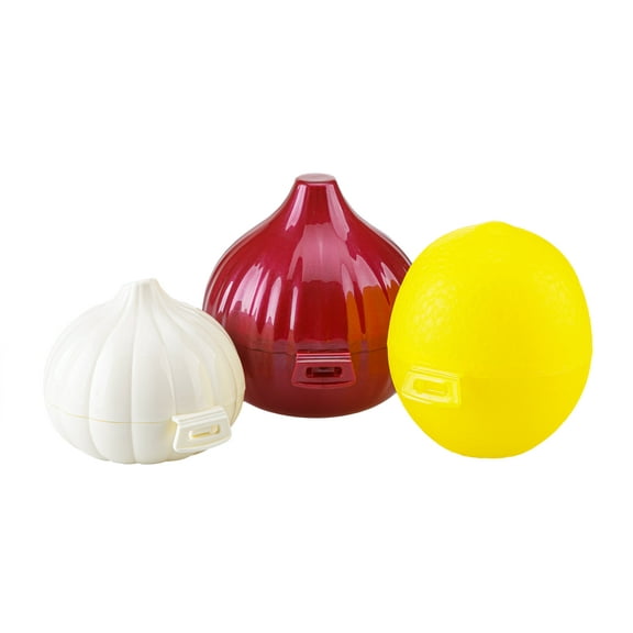 Crystalia Vegetable Storage Container Set of 3, Food Saver, BPA Free Plastic