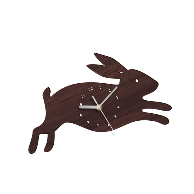 Reloj de pared de dibujos animados con conejo, silencioso, con batería, precioso reloj numérico, adornos duraderos, escuela, cumpleaños, Soledad Relojes de pared