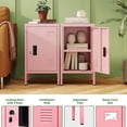 thumbnail image 4 of Eleanor Grace 24.4" H Metal Locker Storage Cabinet with 1 Doors, Locker Nightstand with Adjustable Leveling Foot and Adjustable Shelves,Small Lockers for Home, Office, Assembly Required, Pink, 4 of 8