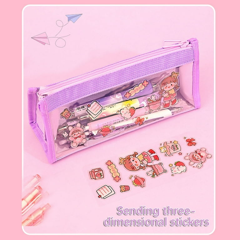 JAPANESE PENCIL CASE Transparent Large-capacity Student Cute Girl