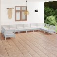 thumbnail image 1 of vidaXL 10 Piece Garden Lounge Set White Solid Wood Pine, 1 of 3