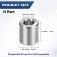 thumbnail image 3 of Uxcell 15PCS M5 Espaciadores de Acero Inoxidable 304 5mm ID x 10mm OD x 11mm L Espaciador Metálico Redondo para Tornillos, 3 of 6
