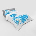 thumbnail image 3 of Ambesonne Tropical Bedding Set 3 Pcs, Hawaiian Island Aqua, Twin, Aqua White, 3 of 3