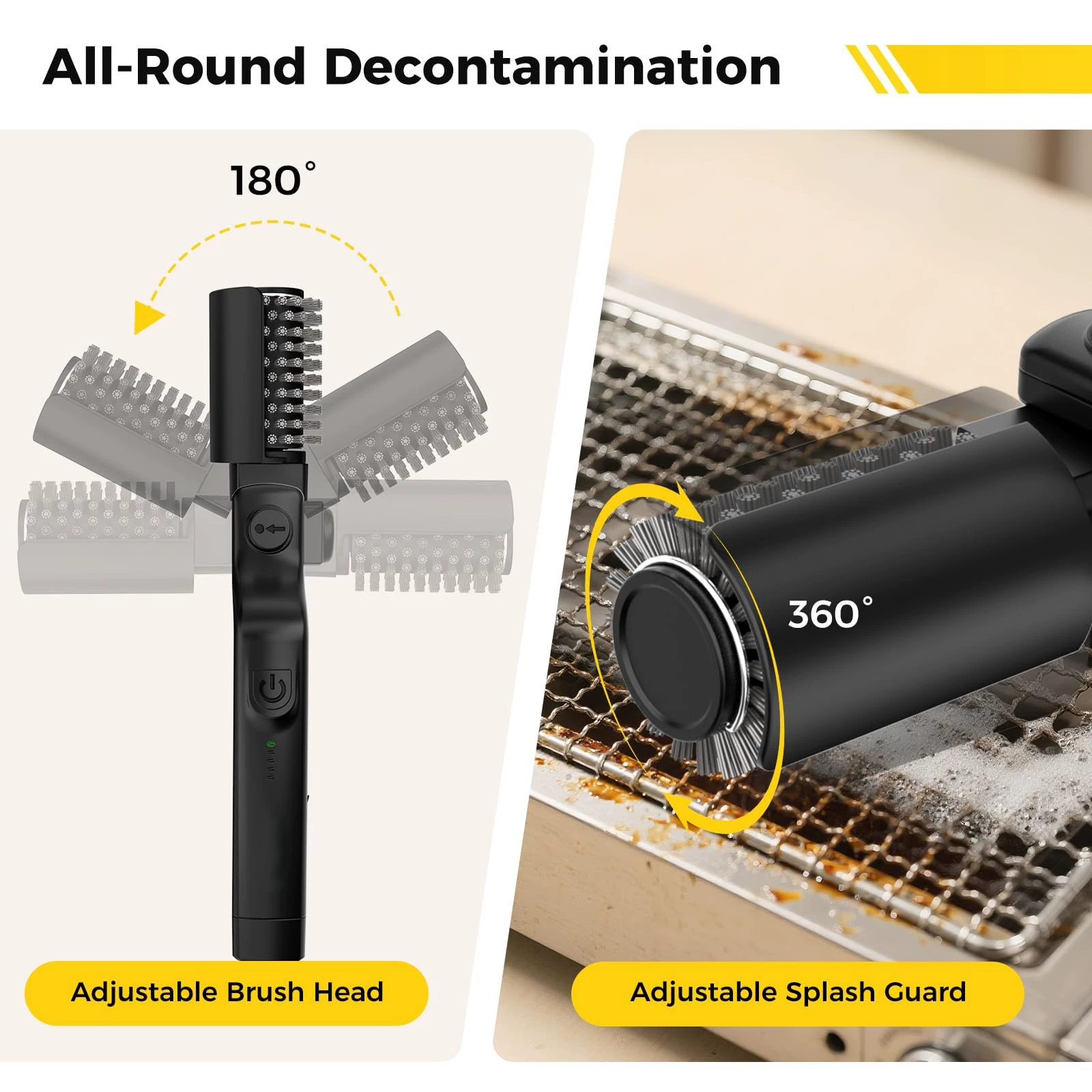 Electric Grill Brush for Outdoor Grill, Cordless Grill Cleaner with 304 Stainless Steel, BBQ Grill Brush Bristle Free, 3-Speed Settings