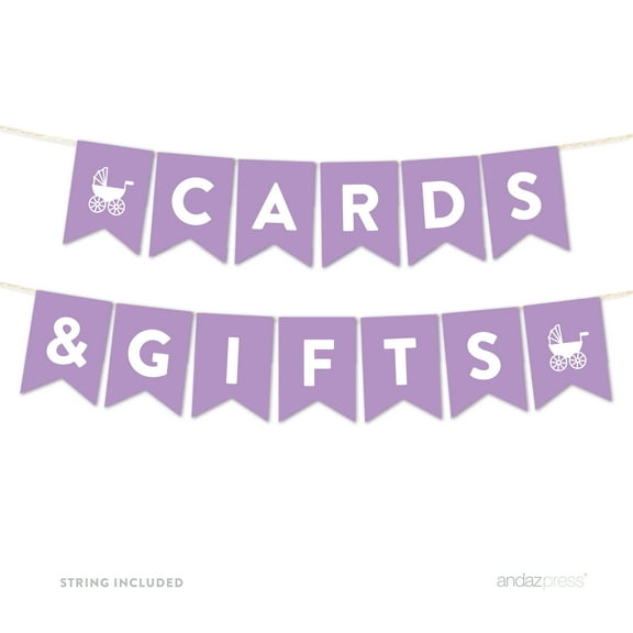 Cards & Gifts Lavender Girl Baby Shower Hanging Pennant Garland Party Banner