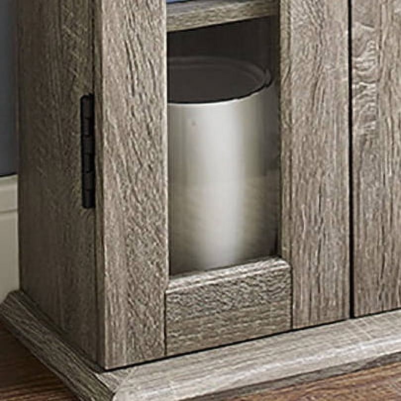 Walker Edison CD, DVD, Blu-Ray Driftwood Media Tower Storage Cabinet