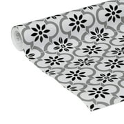 EasyLiner Removable Adhesive Shelf Liner, Black And White Tile 20 x 15 Roll