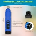 thumbnail image 6 of Dog Nail Grinder with LED Light & 3-Speed USB Rechargeable Cordless Electric Pet Nail Trimmer Powerful & Safe Nail Clippers File Painless Paw Grooming Tool for Dogs and Cats, 6 of 8