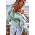 thumbnail image 4 of Green Quilted Pocketed Zip-Up Cropped Jacket, 4 of 15