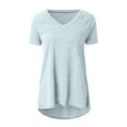 thumbnail image 4 of Spring Tops for Women Womens Plus Size Tops Breathable T-Shirt Short Sleeve Summer V-Neck Casual Loose Blouse Basic Tee Tunic Tops, 4 of 5