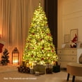 thumbnail image 2 of Patiojoy 7 FT Pre-lit Artificial Christmas Tree Hinged Xmas Tree with 1000 Warm White LED Lights, 2 of 10