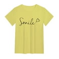 thumbnail image 3 of WEIYLL T-Shirt Femme Imprimé Floral Printemps Manches Courtes Jaune Tailles TTG, 3 of 3