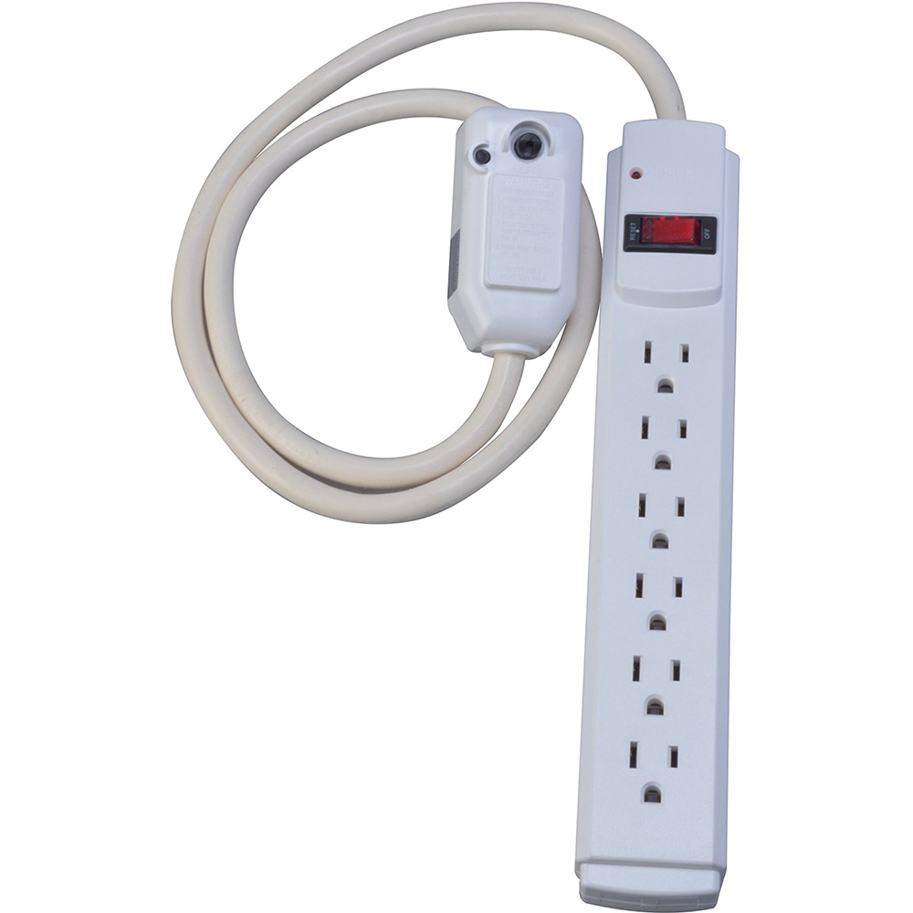 Fire Shield 6Outlet Surge Protector Strip w/ Advanced Safety LCDI, 3