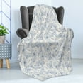 thumbnail image 4 of Floral Soft Flannel Fleece Blanket, Flourishing Daisies and Blooming Aster Flower Buds Sketched Illustration, Cozy Plush for Indoor and Outdoor Use, 50" x 70", Dark Teal and Coconut, by Ambesonne, 4 of 5