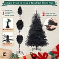 thumbnail image 6 of CAPHAUS 6 Feet Premium Full Artificial Black Christmas Tree w/ 1000 Branch Tips & Foldable Stand, Pre-Hinged, Fake Black Xmas Tree for Indoor, Office, Party, Holiday Decoration, Black Tree, 6 of 9