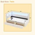 thumbnail image 2 of Mirightone Twin Daybed with Storage Drawers & USB Ports, Upholstered Corner Bed Frame with LED for Teens Adults, White, 2 of 6