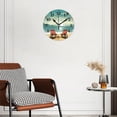 thumbnail image 3 of Non-Ticking Silent Wall Clocks Battery Operated Personalized Decor Clock for Bathroom,Office-Two Beach Chairs On The Sand Palm Trees And Mountains In The Background（16inch）, 3 of 4