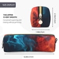 thumbnail image 3 of Disketp Red And Blue Fire Estuche de Lápices de Cuero con Cierre, Estuche Compacto para Papelería, Bolígrafos y Accesorios Pequeños, 3 of 7