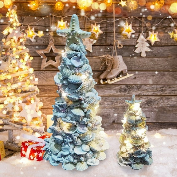 Gcvizuso Christmas Tree, Christmas Tree Decorations, Beautiful Unique Christmas Party Decorated Beach Resin Christmas Tree