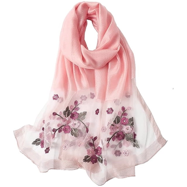 Bufanda de seda para mujer, chales y abrigos ligeros para bodas, bufanda bordada de Pashmina a la moda