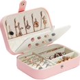 thumbnail image 1 of Cajas de joyería para mujer, organizador de joyas de viaje, estuche de almacenamiento de joyería pequeño para niñas, 1 of 5