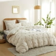 thumbnail image 2 of Nayoroom 3 Pieces Beige Tufted Heart Dot Duvet Cover Boho Ultra Soft Jacquard Embroidery Shabby Chic Washed Microfiber Bedding Set,King Size, 2 of 5