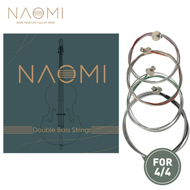 NAOMI Double Bass ContraBass Strings Replacement Parts Steel String Set for 4/4 Upright Double Bass