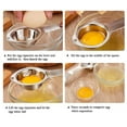 thumbnail image 4 of 1-Pack Stainless Steel Egg Separator, Egg White Yolk Separator Filter Sieve with Handle, Easy Egg Divider Tool for Baking Cooking TIKA, 4 of 8