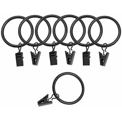 Bali 1.5" Curtain Rings with Clips, Available in Multiple Colors