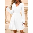 thumbnail image 2 of Vestido PRETTYGARDEN 2025 Suéter de Manga Larga con Escote en V Blanco XL, 2 of 8