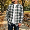 thumbnail image 2 of Purcolt Mens Flannel Plaid Shirts Vintage Casual Collared Button Down Long Sleeve Shirts Comfort Fall Winter Coat Jackets for Business Work Office, 2 of 8