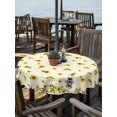 thumbnail image 2 of Outdoor Tablecloth with Umbrella Hole for Patio/Picnic/Party/Camping, Sunflowers Bee Waterproof Table Cloth Round Cover Washable, Summer Watercolor Farmhouse Country Yellow (Dia 60"), 2 of 8