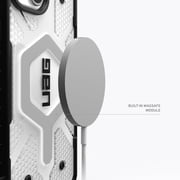 UAG iPhone 15 Plus Case 6.7 Pathfinder Clear Ice/Silver Built-in Magnet Compatible with MagSafe Charging Rugged Transparent Dropproof Protective Cover by URBAN ARMOR GEAR