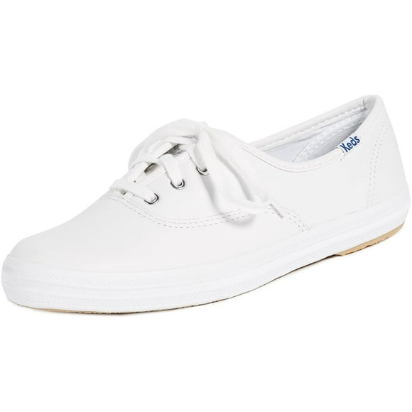 Keds Womens Champion Original Leather Lace-Up Sneaker, White Leather, 9.5 S US