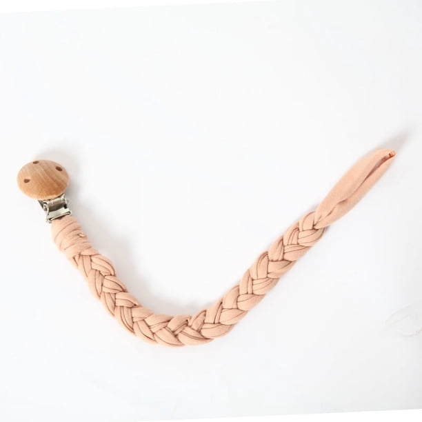 Cadena para chupete Cuerda para chupete Cadena anticaída Cadena para chupete de madera con forma de elefante de dibujos animados Cadena para chupete de bebé