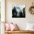 thumbnail image 4 of Canvas Wall Art, Black Forest Framed Canvas Prints for Living Room Bathroom, Nature Foggy Mountain Pine Tree Gallery Wrapped Wall Decor for Home Office, Gifts, 12"x12" Ship Next Day, 4 of 6
