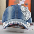 thumbnail image 3 of Mujeres amoroso corazón Bling Rhinestone deporte Jeans béisbol Golf gorra sombrero oso de fresa Electrónica, 3 of 5